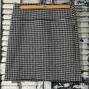 Talbots Black and White Diamond Tweed/Wool skirt size 10